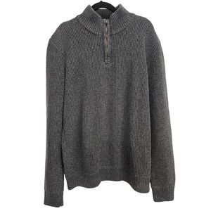 Aéropostale Quarter Zip Knit‎ Sweater XL Charcoal Ribbed Cozy Minimalist Casual